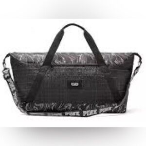 PINK Victoria's Secret - Marbled Black Duffle Bag Weekender NWOT